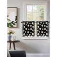thumbnail image 3 of Black Spring Floral Tier Curtains 24 Inch Length,Sheer Curtains for Bedroom Living Room Daisy Flowers Elegant Farmhouse Art Short Kitchen Curtains Drapes for Small Half Window 27.5"x24" 2 Panels, 3 of 7