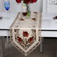 thumbnail image 5 of Simple Design Table Runner Shaped Embroidered Polyester Coffee Tea Desk Tablecloth Placemat Decor red 40x150cm, 5 of 9