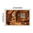 thumbnail image 4 of Embroidery Christmas Outdoor Rugs Christmas Decor Doormat, Cozy Holiday Welcome Mats, Outdoor Covered Area Carpet Mats, Attic study Design with Mantel and Books, Farmhouse Entryway Doormat, 4 of 6