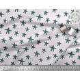 thumbnail image 2 of Soimoi Green Japan Crepe Satin Fabric Starfish Ocean Print Fabric by the Yard 42 Inch Wide, 2 of 3