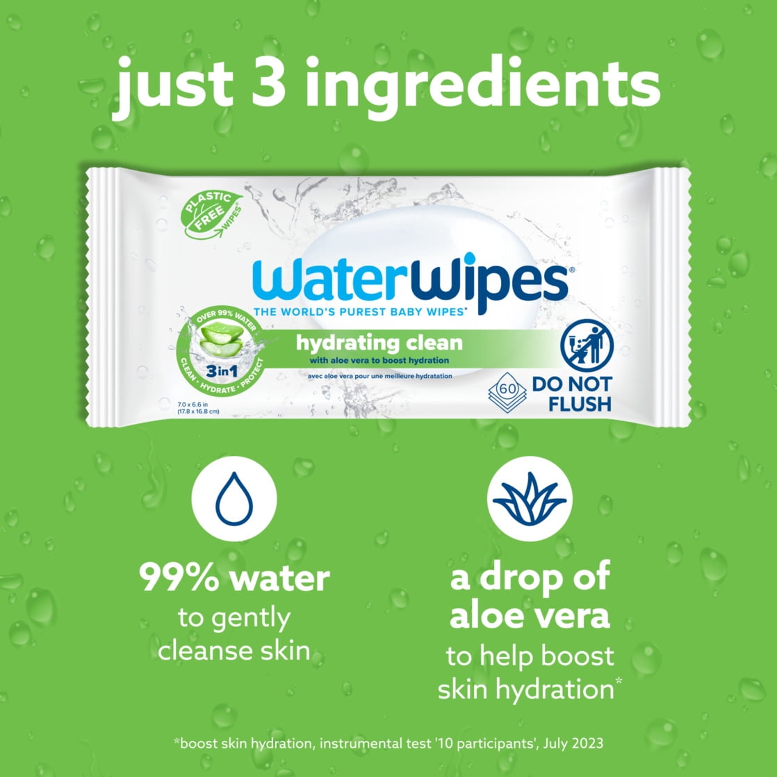 WaterWipes Salviette Neonati: 720 Salviette Idratanti Con 99% Acqua E Aloe Vera – Viso E Corpo