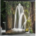 thumbnail image 4 of Ambesonne Nature Shower Curtain, Waterfall Forest Cascade, 69"Wx84"L, White Green, 4 of 5