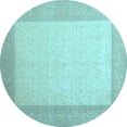thumbnail image 1 of Ahgly Company Indoor Round Abstract Light Blue Contemporary Area Rugs, 4' Round, 1 of 4