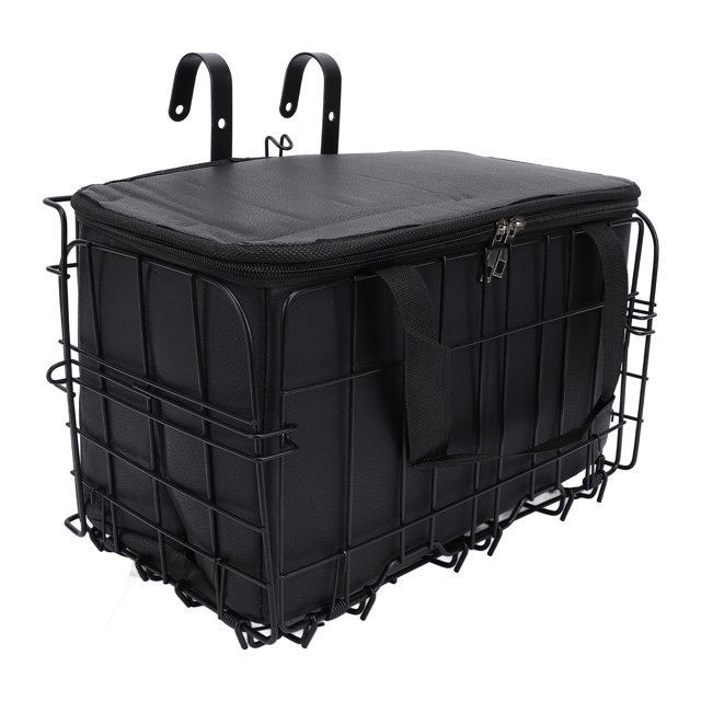 Cesta Colgante Para Bicicleta, Resistente Cesta Delantera Para Bicicleta, Hierro, Multifuncional, Negro Para Comestibles