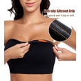 thumbnail image 4 of Exerin Women's Strapless Wireless Non-Slip Lightly Padded Seamless Bandeau Bra(Black,M), 4 of 7