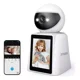 thumbnail image 1 of 1080p Videollamada Inalámbrica Bidireccional Cámara De Seguridad Interior Dytimeem SH053 Color Blanc Visión 355 °Con Ptz, 2mp Seguimiento De Movimiento Alarma Inteligente Pantalla Ips De 2,8 Pulgadas, 1 of 8
