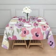 thumbnail image 3 of Pioneer Flower Floral Print Pattern Square Tablecloth,Waterproof Square Table Cover,Wipeable Spillproof Washable Table Cover for Home Kitchen Party Decor 60"x60"(152x152cm), 3 of 6
