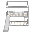 thumbnail image 5 of Aukfa Twin over Twin Bunk Bed with Slide, Floor Bunk Bed for Kids, Boys and Girls, House Top, Wooden - Gray, 5 of 8