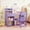 Purple, variant on 2-in-1 Kids Vanity Table & Chair Set with Lighted Crown Mirror – Wooden Makeup Dressing Table with Storage Cabinet, Bookshelf, Drawer, Rounded Edges, Easy Assembly, White