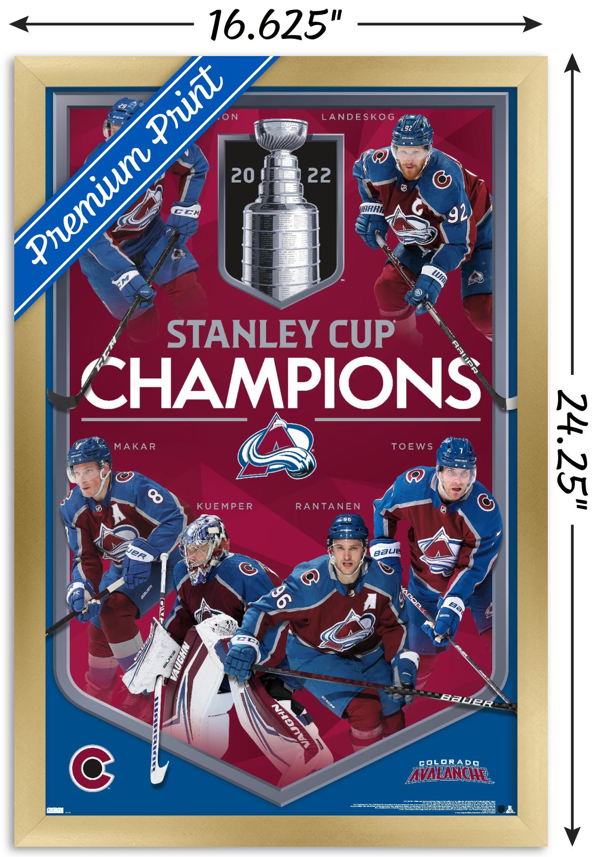 NHL Colorado Avalanche - 2022 Stanley Cup Champions Wall Poster, 14.725" x 22.375" Framed