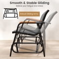 thumbnail image 6 of Costway Patio Glider Bench for 3, Swing Gliding Long Seat with Curved Teak Armrests Gray, 6 of 10