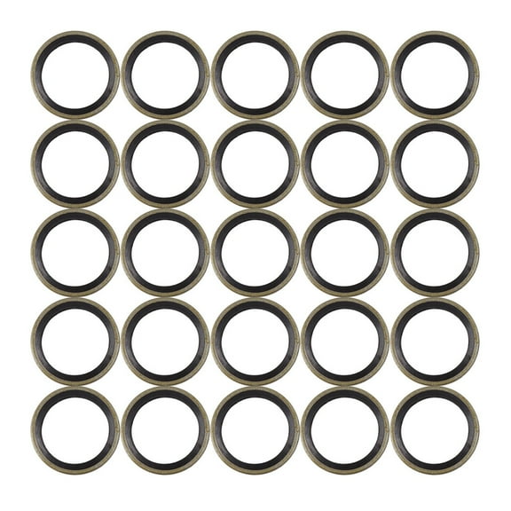 25pcs M16 Bronze Tone Auto Car Engine Oil Drain Crush Flat Bonded Washer Gaskets