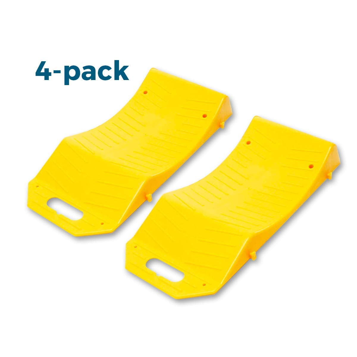 Zento Deals 4 Piece Tire Saver Ramps Premium Quality Wheel Protector Easy to Store High Visibility Flat Tire Prevention for Flat Spots Durable Plastic Material