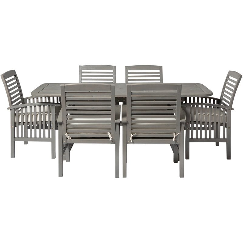 7Piece Classic Outdoor Patio Dining Set in Gray Wash Walmart Canada