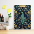 thumbnail image 2 of FORMRS Acrylic Clipboard with Low Profile Clip Standard A4 Letter Size, 12.5" x 9", Navy Blue Peacock Pattern, 2 of 8