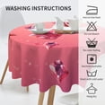 thumbnail image 3 of Pink Crystal Falling Round Tablecloth 60 Inch Polyester Table Cover Kitchen Dinning Washable Indoor Outdoor Party Wedding Picnic Holiday, 3 of 5