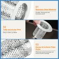 thumbnail image 3 of Uxcell 2 Pack Shower Drain Strainer, 3.2" x 2.2" 304 Stainless Steel Floor Drain Strainer Deep Sink Hair Catcher for Kitchen Bathroom Balcony Floor Drain, Fit Hole Size from 1.4" to 2", 3 of 7