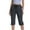 Dark Gray, variant on Jsaierl Capri Pants for Women Summer Elastic Waist Capri Shorts Petite Straight Leg Cotton Skimmers Beach Solid Color Stretch Capris Casual Capris for Women