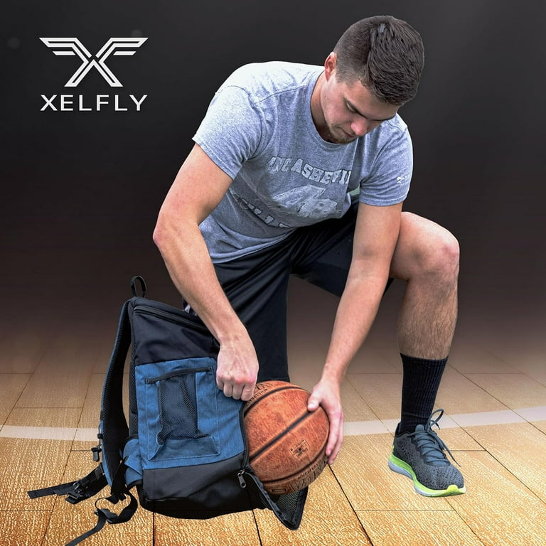 Xelfly Basketball Backpack with Ball Compartment – Sports Equipment Bag for  Soccer Ball, Volleyball, Gym, Outdoor, Travel, School, Team – 2 Bottle  Pockets, Includes Laundry or Shoe Bag – 25L (Red) 
