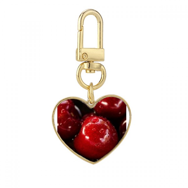 Llavero de metal en forma de corazón dorado Unbranded Frutos rojos 3,2x3cm
