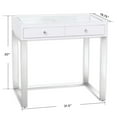thumbnail image 3 of Impressions Vanity Mini SlayStation Emma Vanity Table with 2 Drawers and a Clear Glass Top (White), 3 of 4