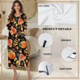 thumbnail image 6 of Xoenoiee Pumpkin Mushroom Leaves Print Women Zipper Robes Full Length Nightgown Thanksgiving Bathrobe Lightweight House Coat with Pockets Long Sleeves Loungewear, Size M, 6 of 7