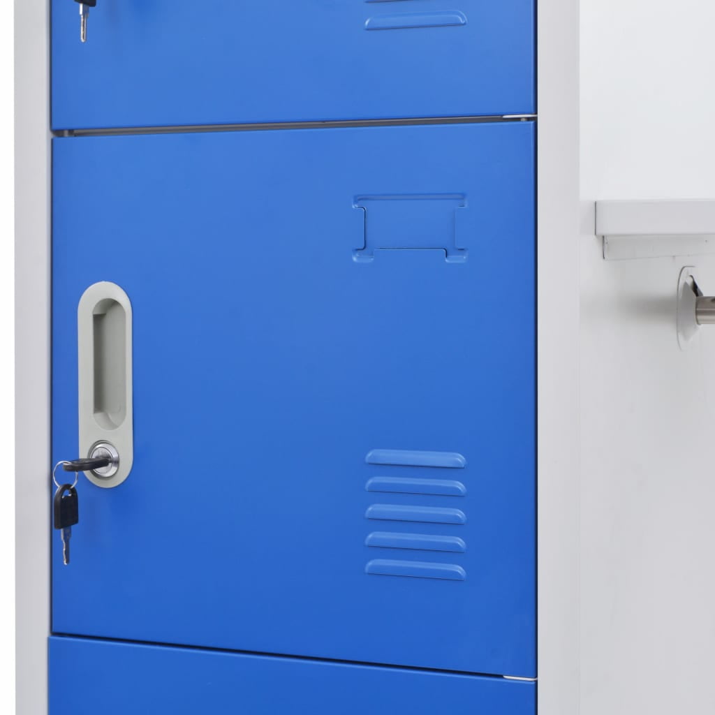 Kepooman Storage Cabinet with Coat Rack for Office Kitchen, Blue Kepooman Storage Cabinet with Coat Rack for Office Kitchen, Blue