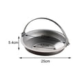 thumbnail image 5 of TISHITA Sukiyaki Nabe Pot Sukiyaki Pan with Handle Campfire Round Noodle Pot Rustproof No Lid Camping Pot Camping Hanging Cooking Pot 22cm Argent, 5 of 8