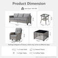 thumbnail image 4 of Vcatnet Patio Furniture Sets, 5 Pieces Wicker Outdoor Sectional Sofa, Rattan Patio Outdoor Conversation Set with Swivel Rocking Chairs and Coffee Table, Dark Gray, 4 of 10