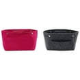 thumbnail image 4 of Becaristey Sleek Felt Insert Cosmetic Bag Makeup Collection Neat Wide Application Makeup Organizer Inner Bags Dark Grey, 4 of 6