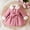 Pink, variant on Girls Fleec𝖾 Lined Peacoat Dress with Belt, Padded Warm Winter Coat Rufles Buttons Collar Kids Outerwear for Cold Days