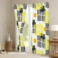 thumbnail image 3 of Hippie Minimalist 30%-50% Blackout Curtains Yellow Black Orange White Curtains & Drapes, Retro Old Fashion Curtains Abstract Aesthetic Art Black Out Curtains, Geometry Stripes Window Drapes, 3 of 6