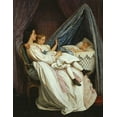 thumbnail image 2 of Toulmouche, Auguste 26x32 Black Ornate Wood Framed with Double Matting Museum Art Print Titled - The New Arrival, 2 of 4