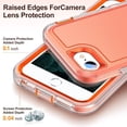 thumbnail image 3 of for iPhone SE Case 2022/2020, iPhone 7/8 Phone Case with Built in Kickstand, Shockproof/Dustproof/Drop Proof Military Grade Protective Cover for iPhone SE/7/8 4.7"(Clear/Orange), 3 of 14