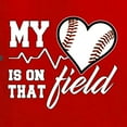 thumbnail image 2 of Wild Bobby, My Heart Is On That Baseball Field, Sports, Women Standard V-Neck Tee, Red, X-Large, 2 of 4