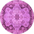 thumbnail image 1 of Ahgly Company Indoor Round Oriental Purple Traditional Area Rugs, 5' Round, 1 of 4