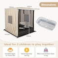 thumbnail image 3 of Costway Kids Wooden Sandbox with Canopy Mesh Door Windows Bench Seats Foldable Storage Box, 3 of 9