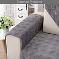 thumbnail image 3 of Sectional Sofa Cover, Velvet Sofa Slipcover Furniture Protector Anti-Slip Couch Covers Child Recliner Backrest Armchair Covers-Dark gray-Square70*70cm(28*28in), 3 of 7