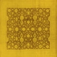 thumbnail image 1 of Ahgly Company Machine Washable Indoor Square Oriental Yellow Traditional Area Rugs, 3' Square, 1 of 4