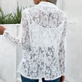 thumbnail image 5 of TTUHYWXI Lightweight Summer Crochet Cardigan for Women Long Sleeve Kimono Boho Open Front Sheer Knit Cardigans (White, L), 5 of 8