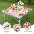 thumbnail image 4 of Pioneer Flower Floral Print Pattern Square Fitted Tablecloth with Elastic Edge,Square Table Cover,Washable Elastic Table Cover for Home Kitchen Party Decor 36"x36", 4 of 6