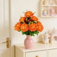 thumbnail image 6 of 10 Head Large Peony Artificial Flowers Bouquet Realistic Silk Faux Peony Stems for Home Garden Indoor Outdoor Vase Table Centerpiece Wedding Decor,Orange, 6 of 6