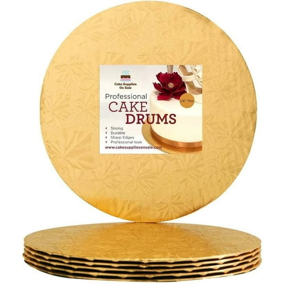 12" Gold Round Thin Drum 1/4", 6 count