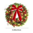 thumbnail image 3 of Hvmvliv 11.81in Lighted Christmas Wreath with Balls and Red Bow Artificial Xmas Wreath for Front Door Decoration Winter Home Front Door Decor Red, 3 of 7