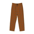 thumbnail image 5 of Balery Black And Orange Houndstooth print Men's Pajama Pants,Ultra Lightweight Pjs,Lounge Pant-XX-Large, 5 of 9