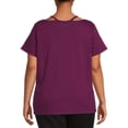 thumbnail image 3 of Terra & Sky Women's Plus Size Cut Out Neck Short Sleeve Top, 3 of 5