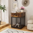 thumbnail image 2 of Furvclv Dog Crate Furniture, Decorative Dog Kennel, Wooden Dog Crate Cage Kennel Furniture With Drawer, Anti-Chewing Iron Tube, Indoor Dog House For Small Dogs, 2 of 9