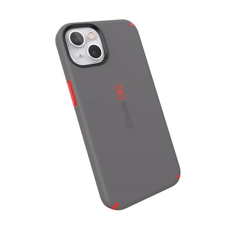 Speck iPhone 13 Candyshell Pro phone case in Moody Gray and Turbo Red