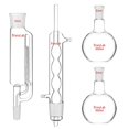 thumbnail image 1 of StonyLab Aparato de extracción tipo Soxhlet de 500 ml Extractor Soxhlet 45/40 de vidrio de borosilicato con condensador Allihn y 2 matraces de fondo plano de 500 ml con unidad completa de junta 24/40, 1 of 5