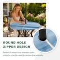 thumbnail image 4 of Round Outdoor Tablecloth with Umbrella Hole and Zipper, Blue Grey Ombre Tablecloth with Elastic Waterproof, Vintage Shabby Gray Abstract Art Patio Table Covers for 45" - 54" Picnic Pool Tables, 4 of 9